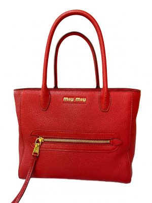 Miu Miu Rote Einkaufstasche - Detailansicht
