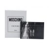 Portacarte Moschino in pelle nera effetto marmo con striature