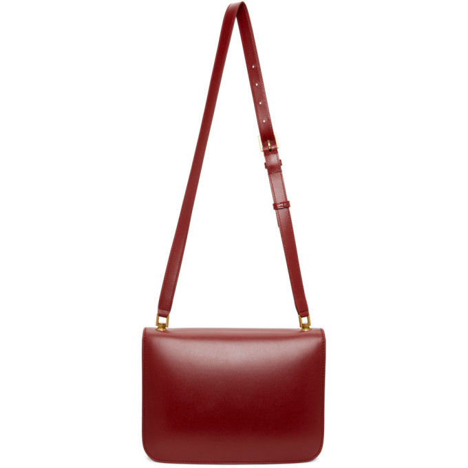 Sac Saint Laurent Le Carrè en cuir bordeaux - vue détaillée