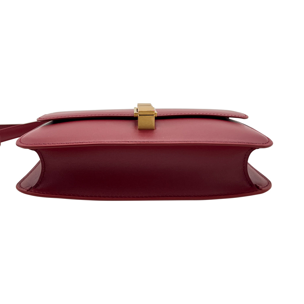 Sac Saint Laurent Le Carrè en cuir bordeaux - vue détaillée
