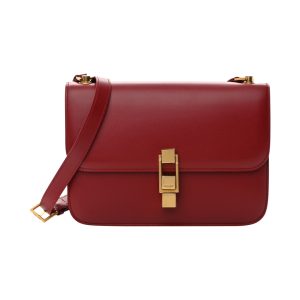 Saint Laurent Le Carré bag in burgundy leather