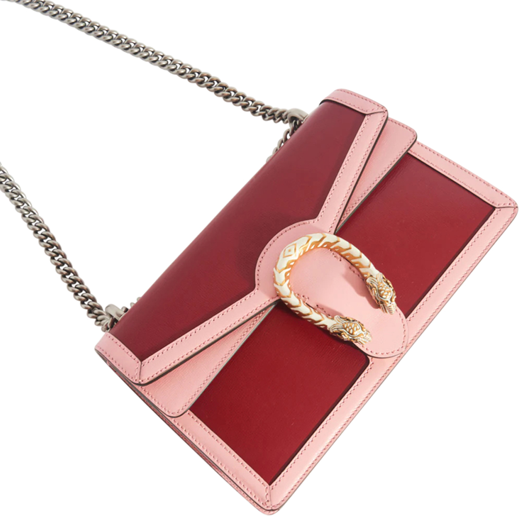 Sac Gucci Dionysus Petit en cuir bordeaux et rose - vue détaillée