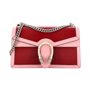Gucci Dionysus bag small size in burgundy and pink leather