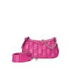 Gucci GG matelassé nylon and fuchsia leather shoulder bag