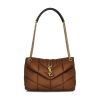 Petit Sac Saint Laurent Puffer en nylon marron