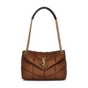 Saint Laurent Puffer Small bag in brown nylon