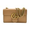 Gucci GG Marmont Chain Flap Bag in Beige Grained Leather