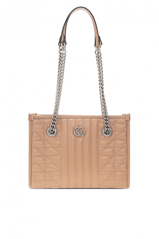 Gucci GG Marmont Shopping Bag in Beige Leather