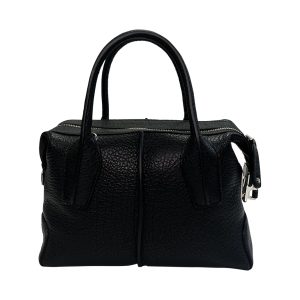 Tod's D-Bag mini bowling bag in black leather - detail view