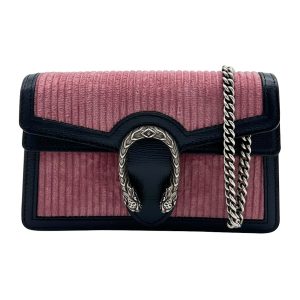 Gucci Dionysus Super Mini in pink and blue velvet