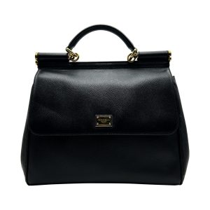 Dolce & Gabbana Sicily large black leather bag