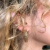 Fendi Forever goldene Ohrringe mit Kristallen