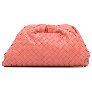 Bottega Veneta Pouch Large braided peachy pink leather bag - detail view