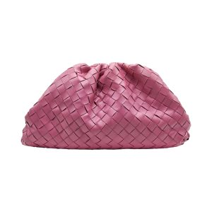 Bottega Veneta Pouch Large Braided Leather Bag Pink