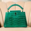 Sac Louis Vuitton Capucines BB en crocodile vert émeraude