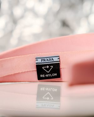 Pink Prada Re-Nylon Padded Headband - detail view