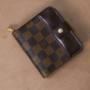 Portafoglio Louis Vuitton Damier Ebene con cerniera