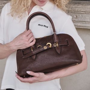 Miu Miu Aventure medium bag in briarwood brown nappa leather