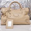 Sac Balenciaga City medium en cuir beige
